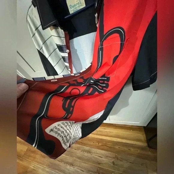 Royaura Men's Nostalgic Music Shirt Short Sleeve Shirt- L NWT - Picture 5 of 11